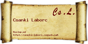 Csanki Laborc névjegykártya
